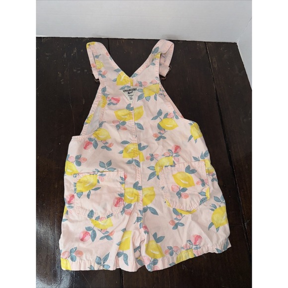 OshKosh Lemon Overalls Denim Shortalls Overalls Romper Toddler Girl 3T - Picture 5 of 10